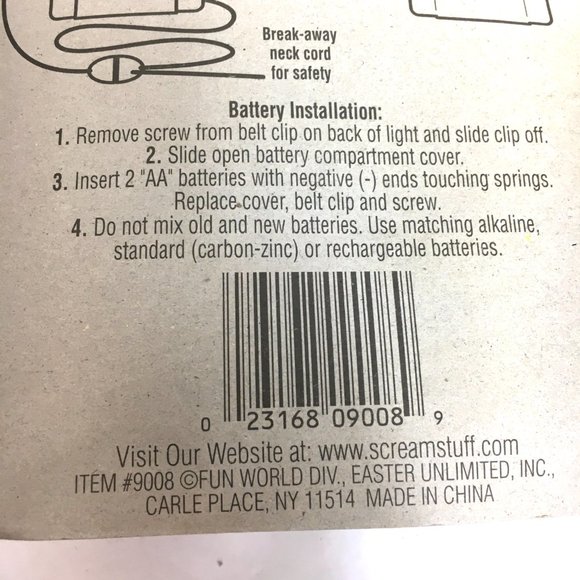 Safety Light Scream Ghost Face  Fun World Easter Unlimited VTG NWT NOS - Picture 6 of 11